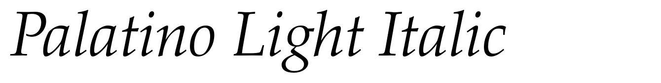 Palatino Light Italic